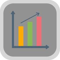 Barra gráfico plano volta canto ícone vetor