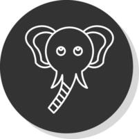 elefante linha cinzento círculo ícone vetor