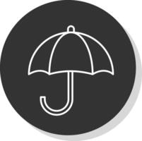 guarda-chuva linha cinzento círculo ícone vetor