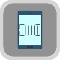 código de barras scanner plano volta canto ícone vetor