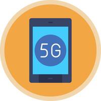 5g plano multi círculo ícone vetor