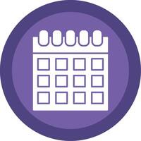 calendário glifo multi círculo ícone vetor