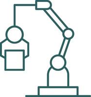 robótico máquina linha gradiente volta canto ícone vetor