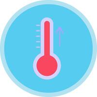 Aumentar temperatura plano multi círculo ícone vetor