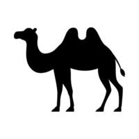 camelo silhueta plano ilustração em isolado fundo vetor