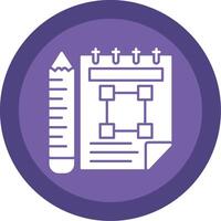 caderno de desenho glifo multi círculo ícone vetor