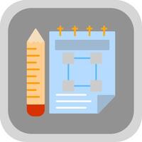 caderno de desenho plano volta canto ícone vetor