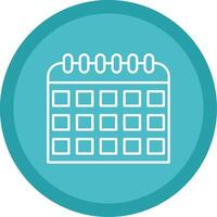 calendário linha multi círculo ícone vetor