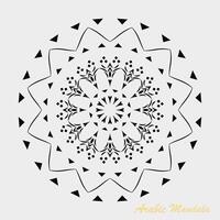 criativo Preto branco floral árabe mandala fundo modelo vetor