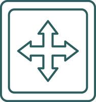 Cruz símbolo linha gradiente volta canto ícone vetor