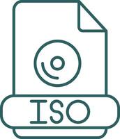 iso linha gradiente volta canto ícone vetor