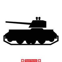 campo de batalha ícones completo coleção do tanque silhuetas para artistas vetor