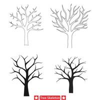 espectral sentinelas divino árvore esqueleto desenhos vetor