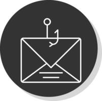 phishing linha cinzento círculo ícone vetor