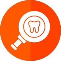 dental checar glifo vermelho círculo ícone vetor