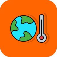 global aquecimento preenchidas laranja fundo ícone vetor