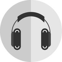 fones de ouvido plano escala ícone vetor