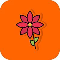 flor preenchidas laranja fundo ícone vetor