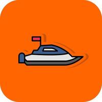Rapidez barco preenchidas laranja fundo ícone vetor