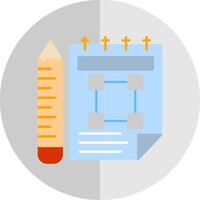 caderno de desenho plano escala ícone vetor