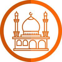 mesquita linha laranja círculo ícone vetor