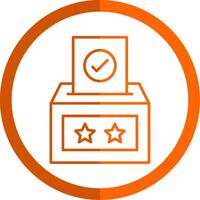 votação caixa linha laranja círculo ícone vetor