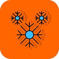 floco de neve preenchidas laranja fundo ícone vetor