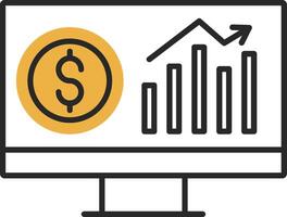 analytics esfolado preenchidas ícone vetor