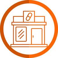 farmacia linha laranja círculo ícone vetor