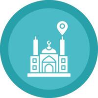 mesquita localização glifo multi círculo ícone vetor