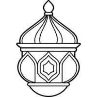 mesquita luminária esboço ilustração digital coloração livro página linha arte desenhando vetor