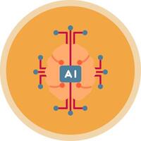 artificial inteligência plano multi círculo ícone vetor