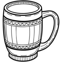 caneca esboço ilustração digital coloração livro página linha arte desenhando vetor