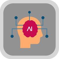 artificial inteligência plano volta canto ícone vetor