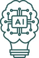 artificial inteligência linha gradiente volta canto ícone vetor