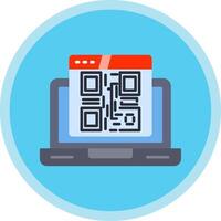 qr código plano multi círculo ícone vetor