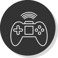 controle de video game linha cinzento círculo ícone vetor