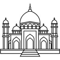 mesquita esboço ilustração digital coloração livro página linha arte desenhando vetor
