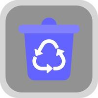 reciclar bin plano volta canto ícone vetor