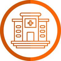 hospital linha laranja círculo ícone vetor