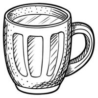 caneca esboço ilustração digital coloração livro página linha arte desenhando vetor