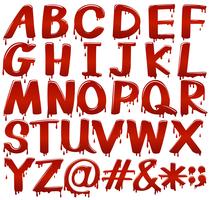 Letras do alfabeto em fontstyle sangrenta