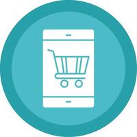 conectados compras glifo multi círculo ícone vetor