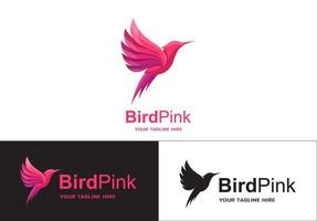 conceito de logotipo gradiente de pássaro rosa vetor