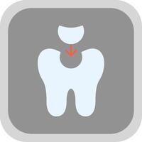 dente o preenchimento plano volta canto ícone vetor