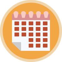 calendário plano multi círculo ícone vetor