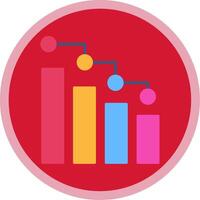 Barra gráfico plano multi círculo ícone vetor