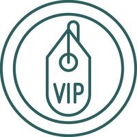 vip linha gradiente volta canto ícone vetor