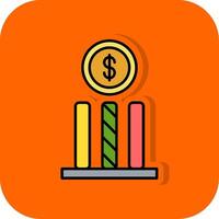 dólar preenchidas laranja fundo ícone vetor