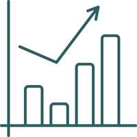 Barra gráfico linha gradiente volta canto ícone vetor